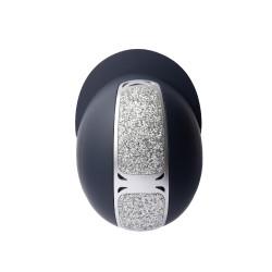 Casco da equitazione con ornamento in cristallo Horze Arix II Blu scuro / argento