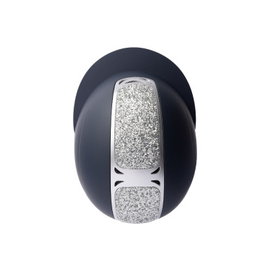 Casco da equitazione con ornamento in cristallo Horze Arix II Blu scuro / argento