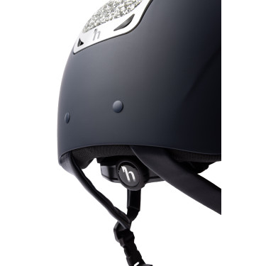 Casco da equitazione con ornamento in cristallo Horze Arix II Blu scuro / argento