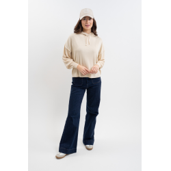 Felpa con cappuccio Plume Harcour donna Lino Beige Felpa con cappuccio Plume Harcour donna Lino Beige