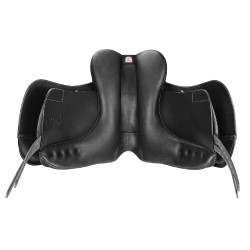 Sella da dressage Bates Wide Plus in cuoio Luxe Nero Sella da dressage Bates Wide Plus in cuoio Luxe Nero