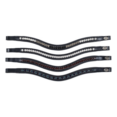 Frontrino imbottito con onde e strass HFI Nero / argento Frontrino imbottito con onde e strass HFI Nero / argento