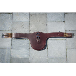 Sottopancia bavetta Chetak in cuoio HFI Master con moschettone Nero