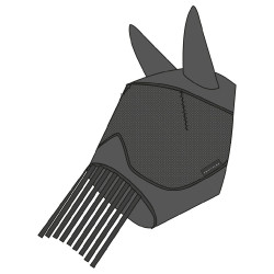 Maschera anti-mosche anti-UV Equithème con frange