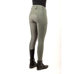 Pantaloni da equitazione Euro-star Equitation Queen Diamond FullGrip estivi Grigio castoro