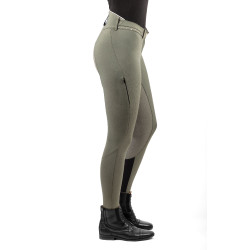 Pantaloni da equitazione Euro-star Equitation Queen Diamond FullGrip estivi Grigio castoro
