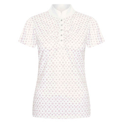 Polo in tessuto tecnico Imperial Riding Roxy AOP Bianco / rosa