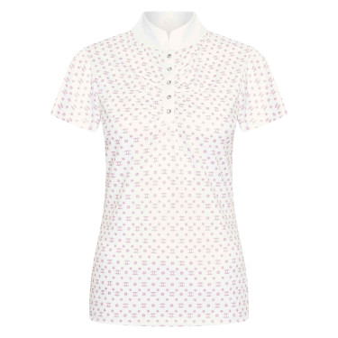 Polo in tessuto tecnico Imperial Riding Roxy AOP Bianco / rosa