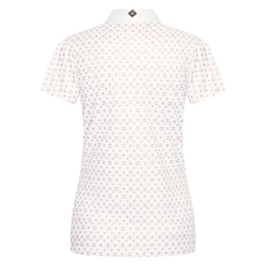 Polo in tessuto tecnico Imperial Riding Roxy AOP Bianco / rosa