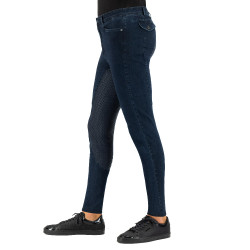 Pantaloni da equitazione Euro-Star Camillo Denim FullGrip Marina Blu marino