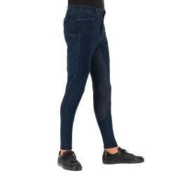 Pantaloni da equitazione Euro-Star Camillo Denim FullGrip Marina Blu marino