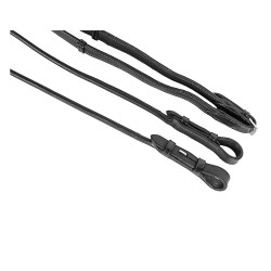 Riendas de cuero redondas y planas Imperial Riding Nero / argento