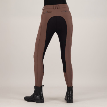 Pantaloni da equitazione Euro-Star Arielle Connect FullGrip donna Caramello Marrone