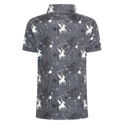 Polo a maniche corte Imperial Riding Olivia AOP bambino Carbone di legna Grigio