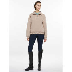 Maglione LeMieux con collo a quarto zip Keira donna Mandorla Beige Maglione LeMieux con collo a quarto zip Keira donna Mandorla Beige