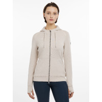 Felpa con cappuccio e zip da donna LeMieux Tabi Tech Pietra Grigio