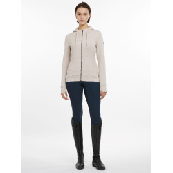 Felpa con cappuccio e zip da donna LeMieux Tabi Tech Pietra Grigio Felpa con cappuccio e zip da donna LeMieux Tabi Tech Pietra Grigio