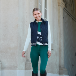 Gilet da equitazione da donna senza maniche imbottito Kingsland KLNoelle Marina Blu marino