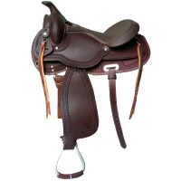 Sella western in pelle liscia con border stamp 143