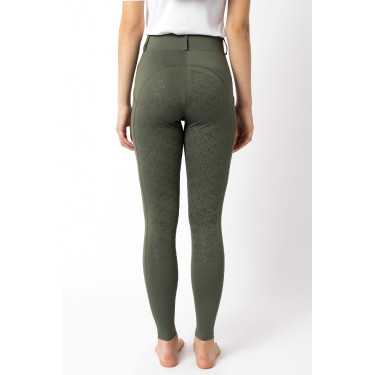 Leggings a grip integrale Horze Dea da donna Verde scarabeo