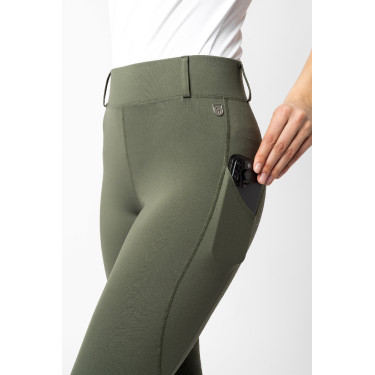 Leggings a grip integrale Horze Dea da donna Verde scarabeo