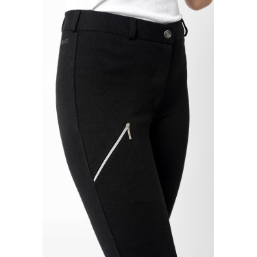 Pantaloni da equitazione Horze Felicia con grip a fondo intero Nero