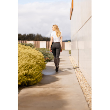 Pantaloni da equitazione Horze Felicia con grip a fondo intero Nero