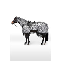 Coperta anti-mosche Horze Defender con frange Zebra Motivi Coperta anti-mosche Horze Defender con frange Zebra Motivi