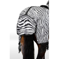Coperta anti-mosche Horze Defender con frange Zebra Motivi Coperta anti-mosche Horze Defender con frange Zebra Motivi