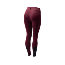 Pantaloni da equitazione da donna Horze Evelyn con grip integrale Port Royale Bordeaux