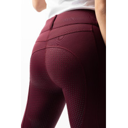 Pantaloni da equitazione da donna Horze Evelyn con grip integrale Port Royale Bordeaux