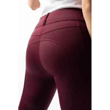 Pantaloni da equitazione da donna Horze Evelyn con grip integrale Port Royale Bordeaux