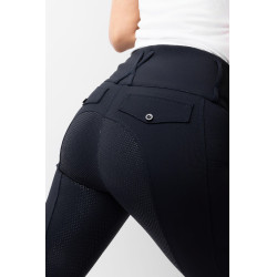 Pantaloni da equitazione Horze Leonie donna con fondo integrale Blu marino scuro