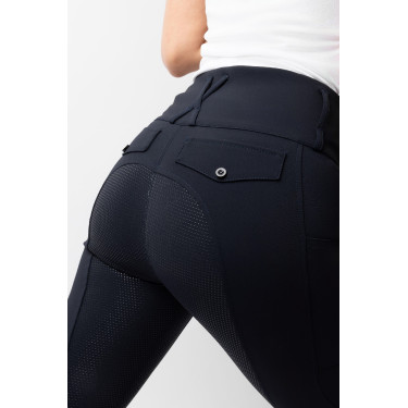 Pantaloni da equitazione Horze Leonie donna con fondo integrale Blu marino scuro