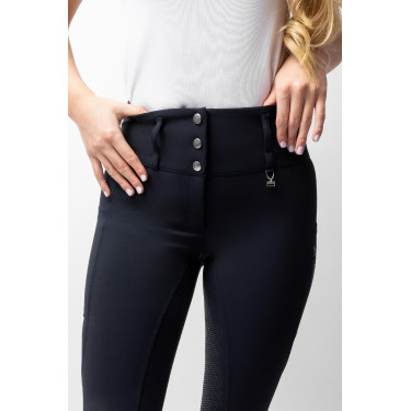 Pantaloni da equitazione Horze Leonie donna con fondo integrale Blu marino scuro