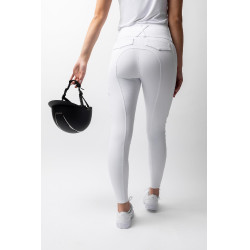 Pantaloni da equitazione Horze Leonie donna con fondo integrale Bianco brillante