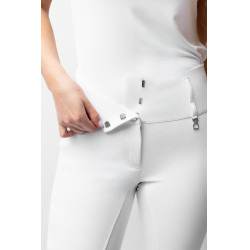 Pantaloni da equitazione Horze Leonie donna con fondo integrale Bianco brillante