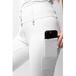Pantaloni da equitazione Horze Leonie donna con fondo integrale Bianco brillante