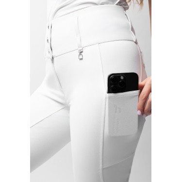 Pantaloni da equitazione Horze Leonie donna con fondo integrale Bianco brillante