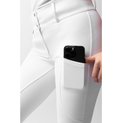 Pantaloni da gara Horze Grand Prix III con grip integrale da donna Bianco brillante