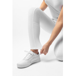 Pantaloni da gara Horze Grand Prix III con grip integrale da donna Bianco brillante