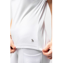 Polo da concorso Horze Kaya bambino con strass Bianco brillante Polo da concorso Horze Kaya bambino con strass Bianco brillante