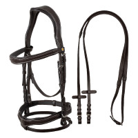 Briglia anatomica con logo Equestro Marrone scuro