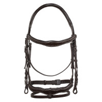 Briglia anatomica con logo Equestro Marrone scuro