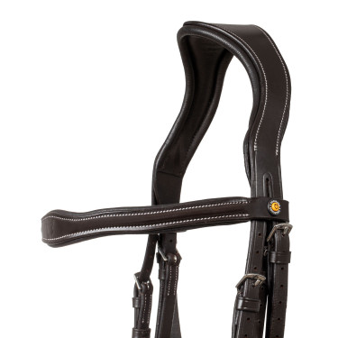 Briglia anatomica con logo Equestro Marrone scuro