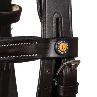 Briglia anatomica con logo Equestro Marrone scuro