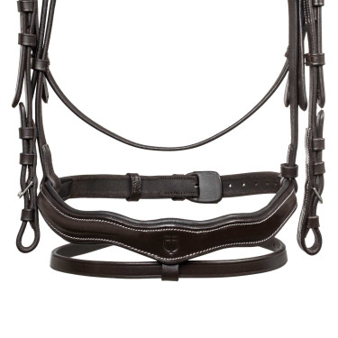 Briglia anatomica con logo Equestro Marrone scuro