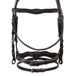 Briglia anatomica con logo Equestro Marrone scuro