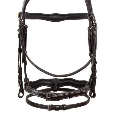 Briglia anatomica con logo Equestro Marrone scuro