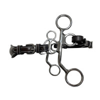 Hackamore Jump'In Pony cuoio branche corte Nero